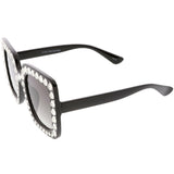 Oversize Rhinestone Square Sunglasses