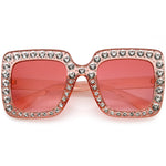 Oversize Rhinestone Square Sunglasses