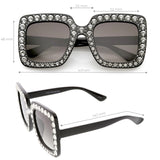 Oversize Rhinestone Square Sunglasses