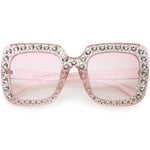 Oversize Rhinestone Square Sunglasses