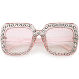 Oversize Rhinestone Square Sunglasses