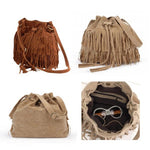 Fringe Vintage Woman Bucket Bag