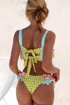 Floral Brazilian Ruffle Swimsuit