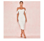 Off Shoulder Ruched Bodycon Cocktail Party Dress