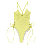 Lace-up Side Underwire One Piece Swimsuit