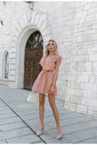 Polka Dot Ruffle A Line V Neck Tulle Dress