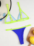 Yellow And Blue Brazilian Micro Bikini