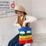 Rainbow Crochet Shoulder Bag