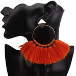 Bohemia Ethnic Tassels Circle Earrings