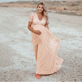 Maternity Sequin Short Sleeve Dress Photoshoot Gowns