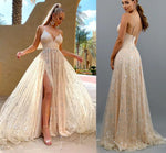 Sleeveless V Neck Flowing Sweet Ball Gown Formal Dress