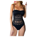 Black Lace Halter Swimsuit