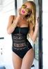 Black Lace Halter Swimsuit