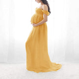 Maternity Strapless Photoshoot Dress Half Sleeves Maternity Photoshoot Gowns