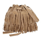 Fringe Vintage Woman Bucket Bag