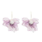 Fashion Big lace Flower Crystal Earrings