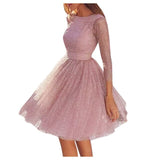 Fairytale Wedding Party Elegant Pink Sequin Tulle Woman Dress
