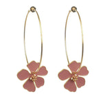 Sweet Big Circle Flower Round Earrings