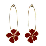 Sweet Big Circle Flower Round Earrings