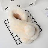 Faux Fur Woman Winter Pom Pom Scarf