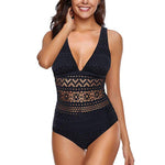 Lace Crochet V-Neckline Swimsuit