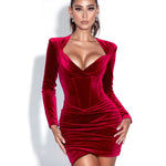 Fashion Bodycon Velvet Dress