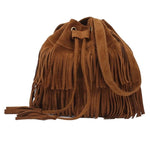 Fringe Vintage Woman Bucket Bag